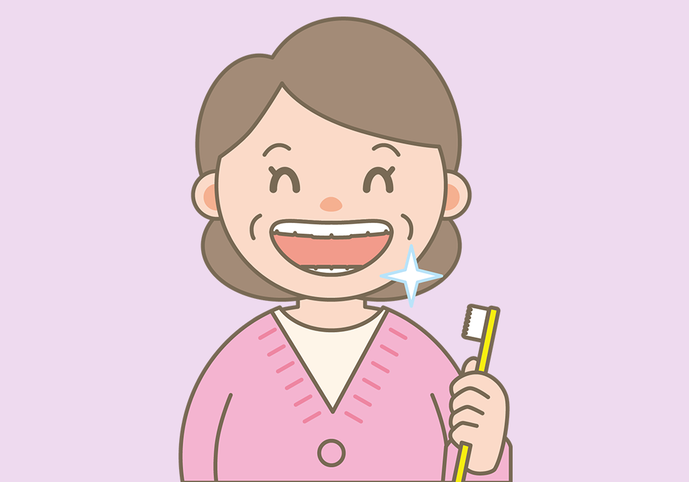 きれいな歯の高齢女性