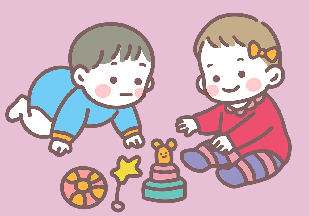おもちゃで遊ぶ赤ちゃん