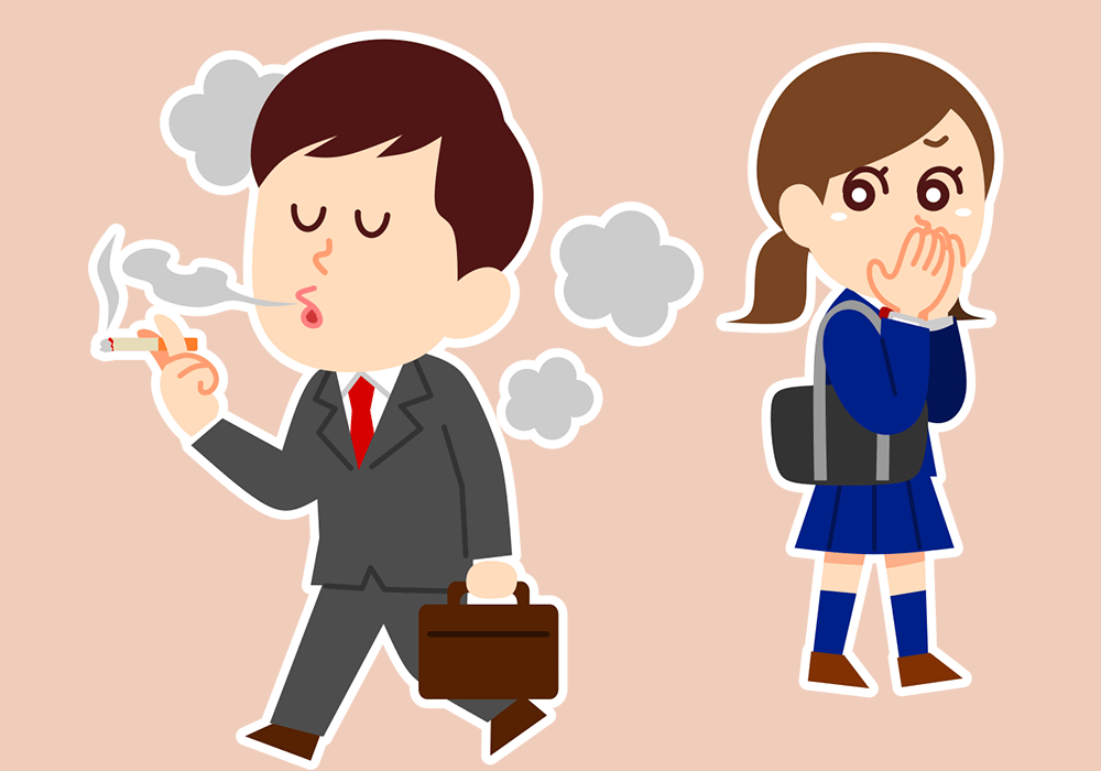 タバコを吸う会社員
